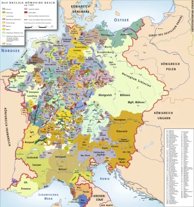 TerapeutyczneMruczenie - #mapy #historia Święte Cesarstwo Rzymskie w 1400 roku