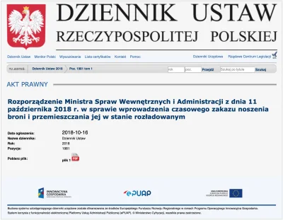 L3stko - Już oficjalnie: http://www.dziennikustaw.gov.pl/du/2018/1981/1

Zakaz obow...