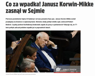 YgoR - Korwin od dawna ma problemy z oczami, wystarczy zwrócić uwagę jak w każdym wyw...