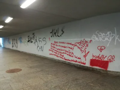 kryzysWbabilonie - Tak wygląda niedawno odmalowane przejście podziemne w Łodzi. Ręce ...