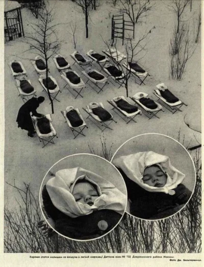 trustME - Radzieckie przedszkole, dzieci śpiące na dworze w celu podwyższenia odporno...