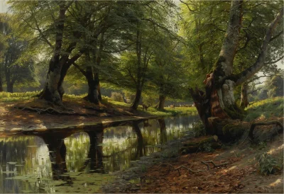 Agaress - Peder Mørk Mønsted (1859-1941) - A Stream and a Deer

#malarstwo #art #sz...