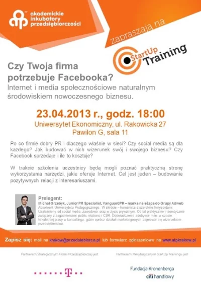 adnews - Czy Twoja #firma potrzebuje Facebooka? Już w najbliższy wtorek kolejny AIP S...