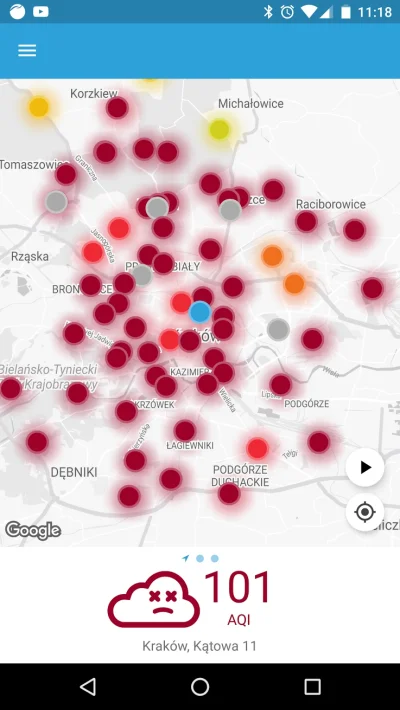 radzio - Hej #krakow #smog #smog jeśli ktoś szuka apki do jakości powietrza to poleca...
