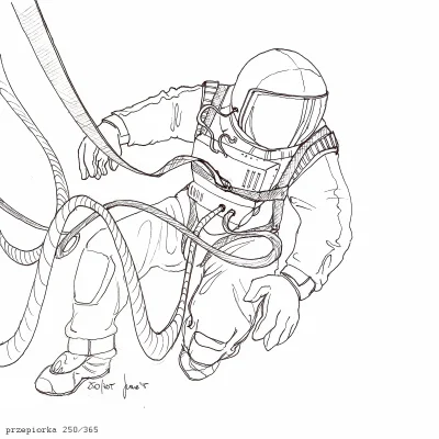 przepiorka - 250/365 Astronauta

#365wrzesien 
#przepiorkarysuje
#rysujzwykopem