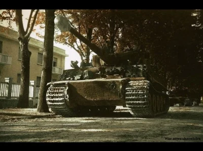 wojna - Kolumna niemieckich czołgów Panzer VI 'Tiger' 508.Batalion Czołgów Ciężkich w...