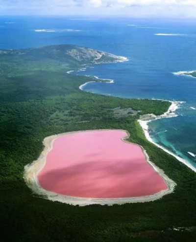sandra925 - Jezioro Hillier, Australia. Posiada kształt przypominający odcisk stopy. ...
