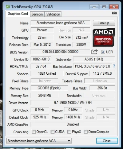 wyemancypowany_kojot - @ediz4: jak wywaliłem całkiem stery od AMD to GPU-Z wyświetla ...