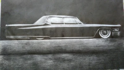 P.....7 - Odzyskalam swój stary szkic( ͡° ͜ʖ ͡°) Cadillac wykonany ołówkiem #rysujzwy...