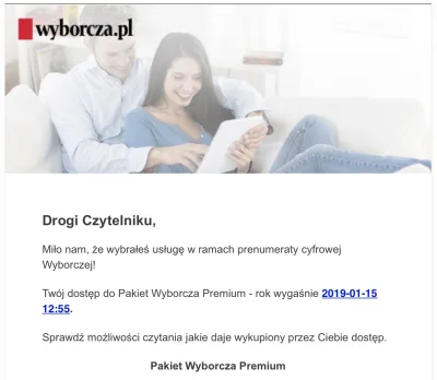 Songbird - Prenumerata Wyborczej kupiona, przelew na WOŚP wysłany. Dobrze wydane pien...