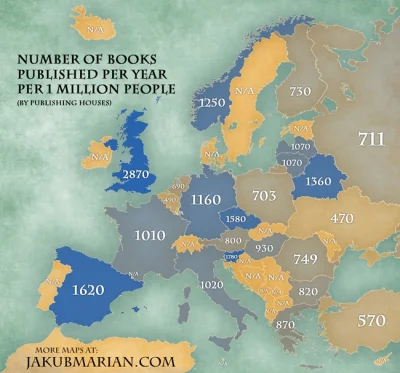 paszosky - Liczba wydanych książek w roku na milion mieszkańców.
Źródło: https://jak...