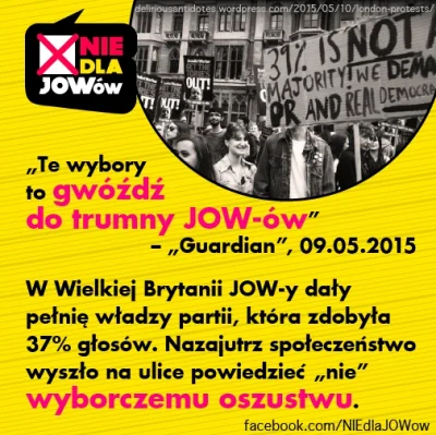 NIEdlaJOWow - JOW-y dają pełnię władzy partiom bez poparcia większości wyborców. Bryt...