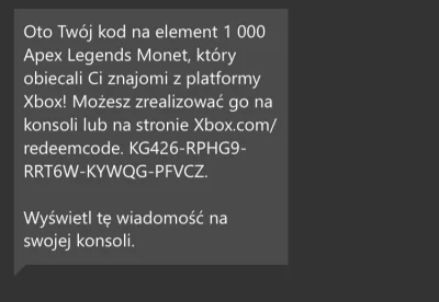 kaslapek - Dostałem ale nie użyję więc kto pierwszy ten lepszy.

#xboxone #apexlege...