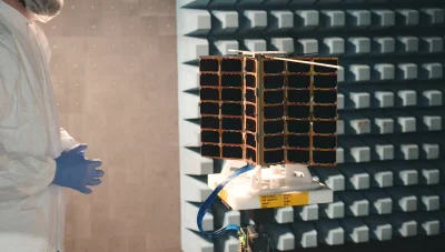 blamedrop - > A Spire Lemur-2 CubeSat during testing. Credit: Spire