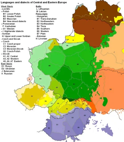 J.....z - Ciekawa mapka przedstawiająca znajomość języków w Europie środkowschodniej....