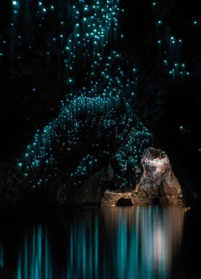 niebieski_pasek - Jaskinia Waitomo w Nowej Zelandii, która swój niezwykły wygląd zawd...