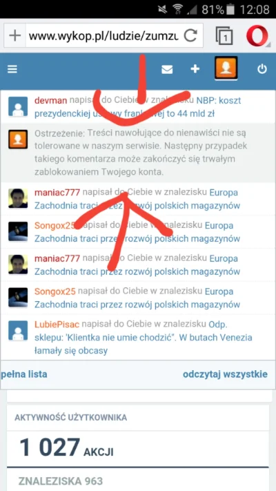 zumzum - Do moderatora za co te ostrzeżenie bo nie łapie o co biega? w którym miejscu...