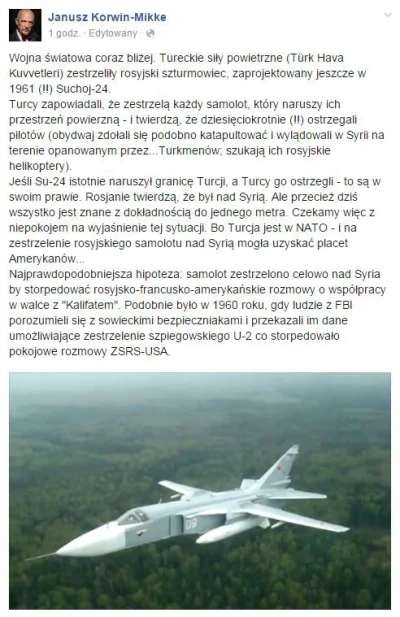 R.....e - #jkm o zestrzeleniu rosyjskiego SU-24
#korwin #su24 #turcja #syria #rosja ...