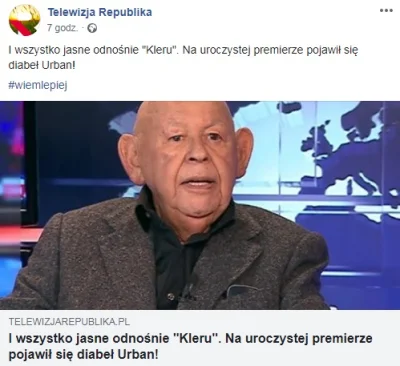 saakaszi - Telewizja Republika: I wszystko jasne odnośnie "Kleru". Na uroczystej prem...