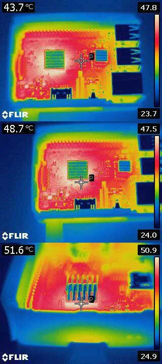 aro84 - #raspberrypi 3 z radiatorami w kamerze termowizyjnej podczas odpalonego sysbe...