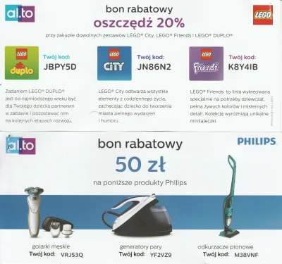 Nutaharion - Dostałem kody na #lego -20% i sprzęt #philips -50 zł w sklepie www.al.to...