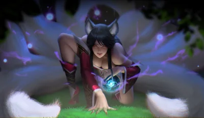 Azur88 - #randomanimeshit #anime #leagueoflegends #ahri #longhair #blackhair #yellowe...