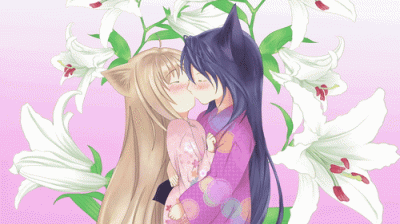 Kamil85R - #randomanimeshit #anime #konohanakitan #yuri #kitsunemimi #kiss #animegif ...