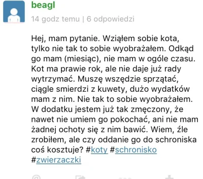 aldrig - @beagl: pomysł z dupy. 

Podobnie jak ten: powinno się płacić za koty, regla...