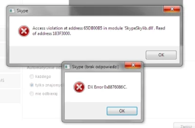 F.....n - Mi na skype wyświetlał ten błąd gdy wchodziłem w ustawienia zaawansowane aż...