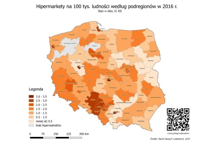 czarnobiaua - Hipermarkety na 100 tys. ludności według podregionów w 2016 r.

Co je...