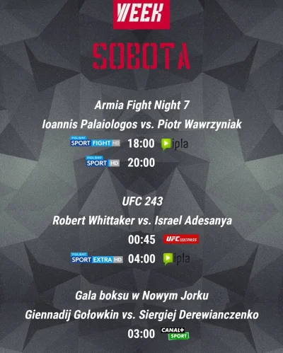Poortland - #fightweek #boks #mma #ufc
Co dzisiaj?
Kamil Szeremeta walczy już o 1;00 ...