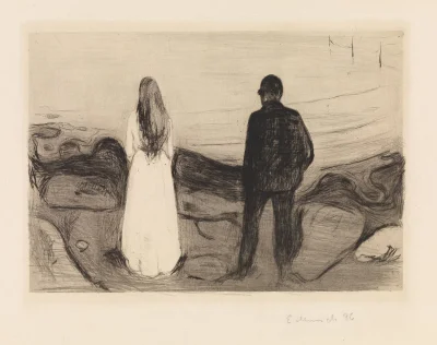 kinlej - @panidoktorodarszeniku: Edvard Munch - Two Human Beings (The Lonely Ones)_