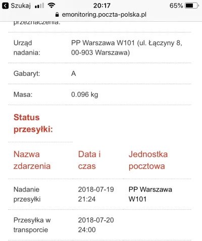 hiltug73 - Cześć!
W czwartek 19.07 zamówiłem sobie z alledrogo przesyłkę listem pole...