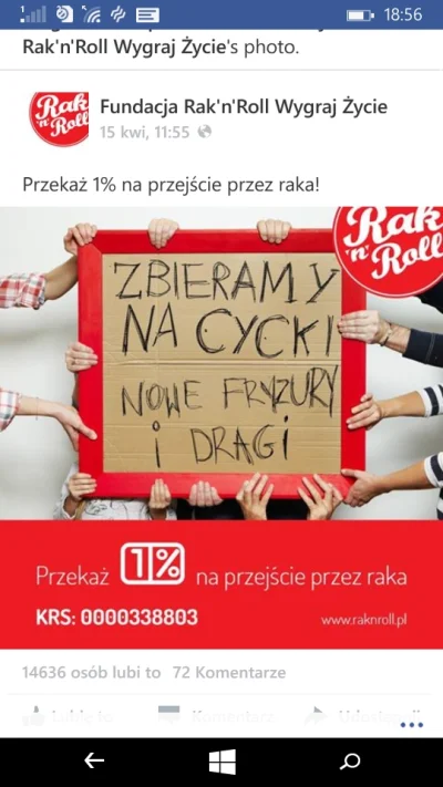 zielonka - Mam jakieś mieszane uczucia co do hasła tej fundacji.

#rakcontent wcale...