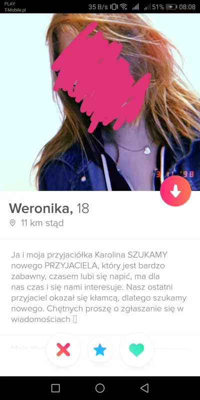 Codein - #tinder #logikarozowychpaskow
Jacyś chętni, by zostać PRZYJACIELEM? XD