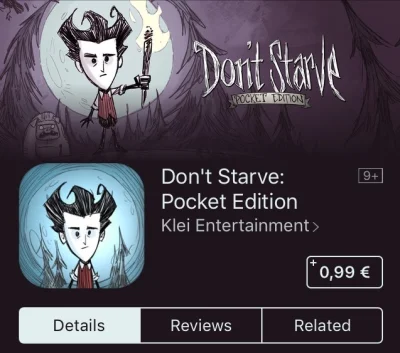 krozabalka - Gra Don't Starve: Pocket Edition na #ios przeceniona z 4,99€ na 0,99€.
...