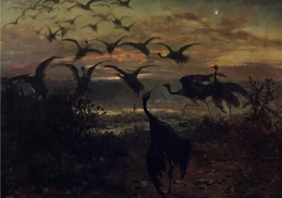 K.....i - Józef Chełmoński 
Odlot żurawi (1871)

#sztuka #malarstwo