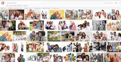 Conscribo - Jako ciekawostka: wpisanie frazy "white american family" w DuckDuckGo