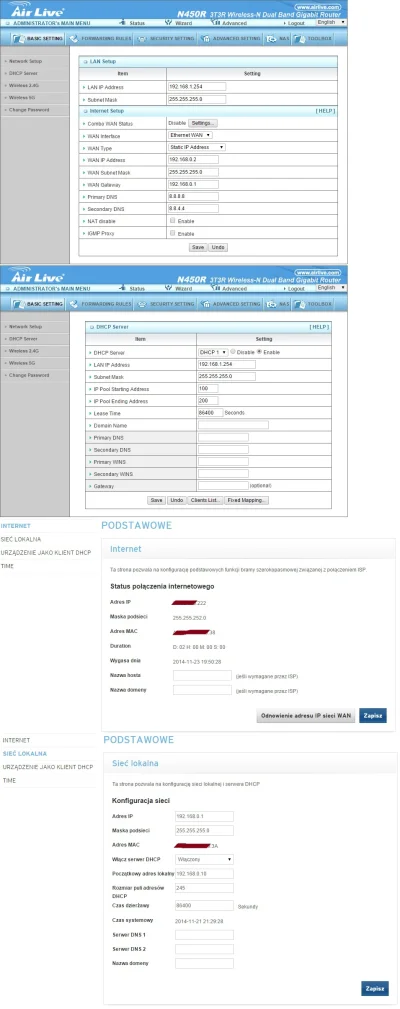 Zieeew - Od paru godzin próbuje skonfigurować router N450R podłączając go do wynalazk...