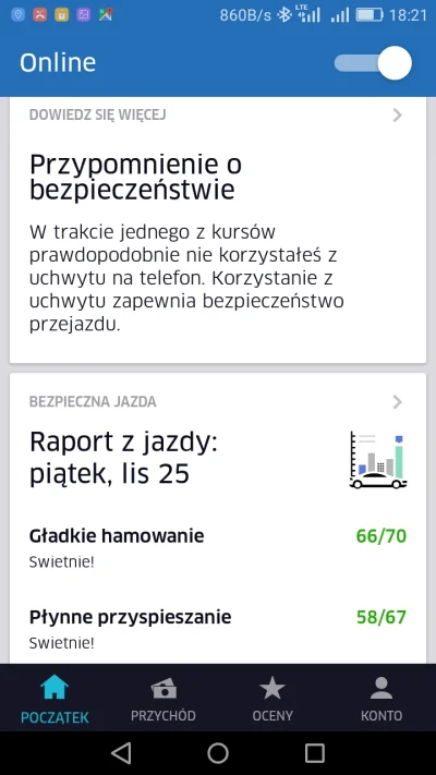 blady-erotoman - A tak uber pilnuje kierowcow, screen z dzisiejszej jazdy, a co u tax...