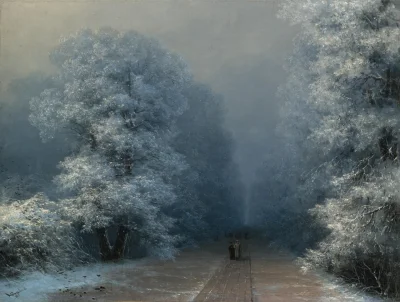 Ponczka - Ivan Konstantinovich Aivazovsky - Winter landscape, 1880s.
#sztuka #malars...