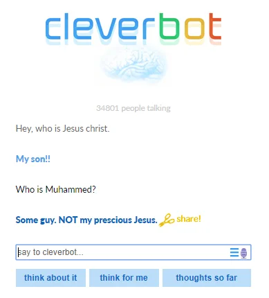 trx - Na szczęście cleverbot jest po naszej stronie :)