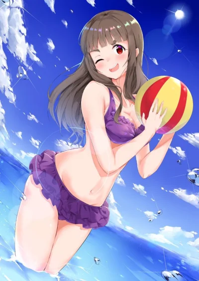 j.....n - #randomanimeshit #idolmaster #idolmastercinderellagirls #naokamiya #swimsui...