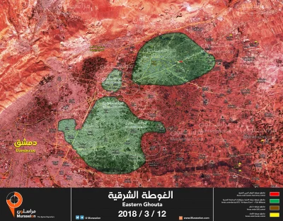 Zuben - Najnowsza mapka sytuacji w wschodniej Ghucie, już na 100% teren rebeliantów z...