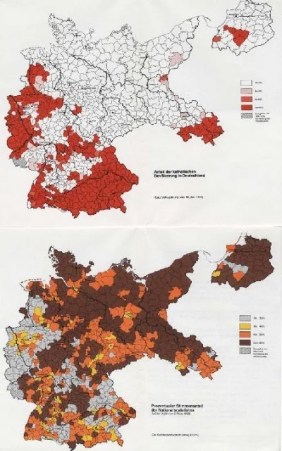 B.....a - @za-co: Mapa: Katolicyzm w Niemczech i poparcie dla NSDAP