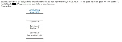 catch - Moja trzecioklasistka otrzymała w końcu swój plan zajęć (pic rel). Ponieważ j...