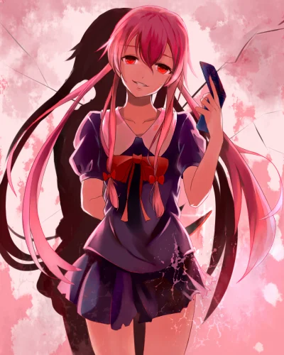 l.....f - #randomanimeshit #mirainikki #yunogasai #redeyesalert #schoolgirl #anime #p...