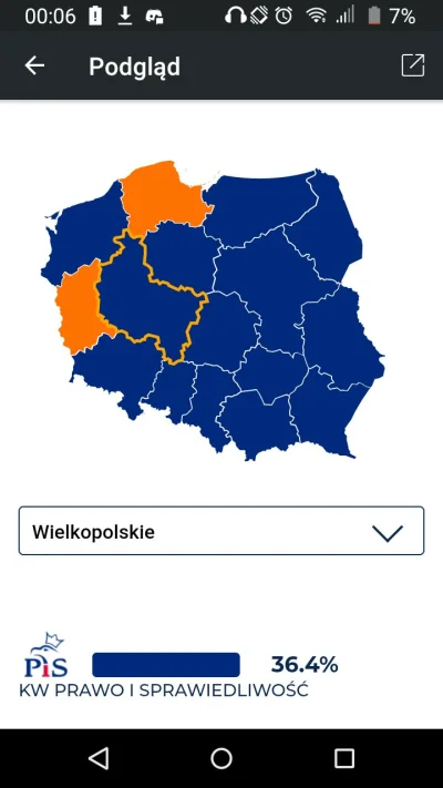 Bolek122 - #wybory prawie cała Polska na niebiesko