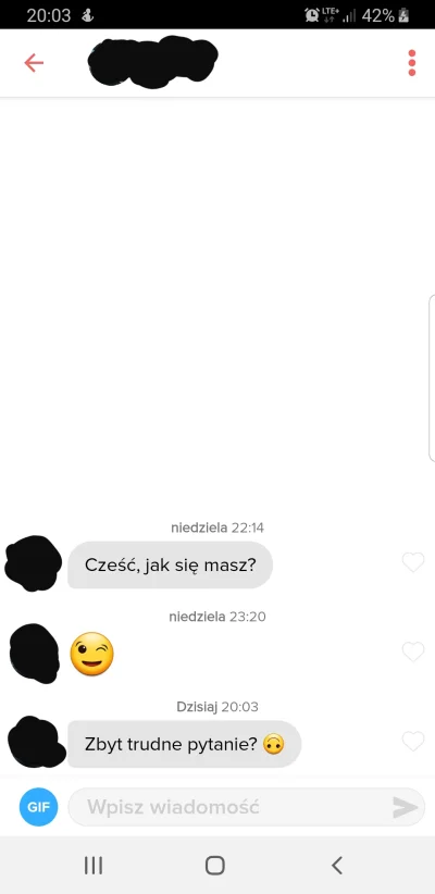 LaaN - Jakieś pomysły co odpisać? 
#tinder