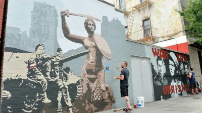 V.....o - Mural powstający w Nowym Jorku.

#historia #patriotyzm #mural
